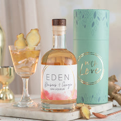 Rhubarb & Ginger Gin with Personalised Presentation Box - Elegant Alcohol Letterbox Gift